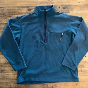 Patagonia Vintage 1993 Quarter Zip Fleece Pullover Made in USA L Teal